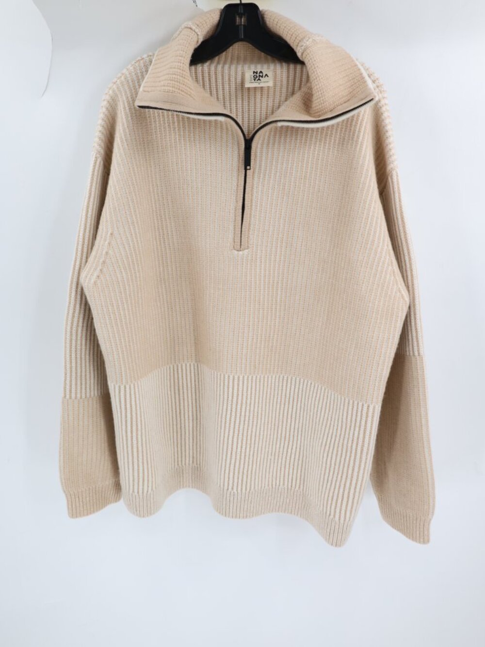 Nagnata Sweater unisex Medium RWS Zhen Rib Zip thru Merino Wool Knit oversized